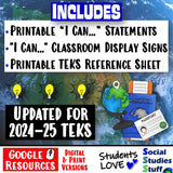 Digital I Can Statements and Signs World Cultures 6th Grade TEKS Social Studies Stuff Google Lesson Resources