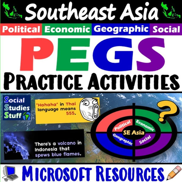 Southeast Asia PEGS Factors Social Studies Stuff SE Asia Lesson Resources
