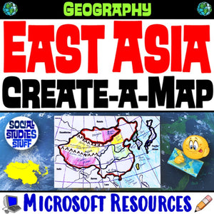 East Asia Create a Map Activity | Solve Location Clues | Eastern Asia Geography