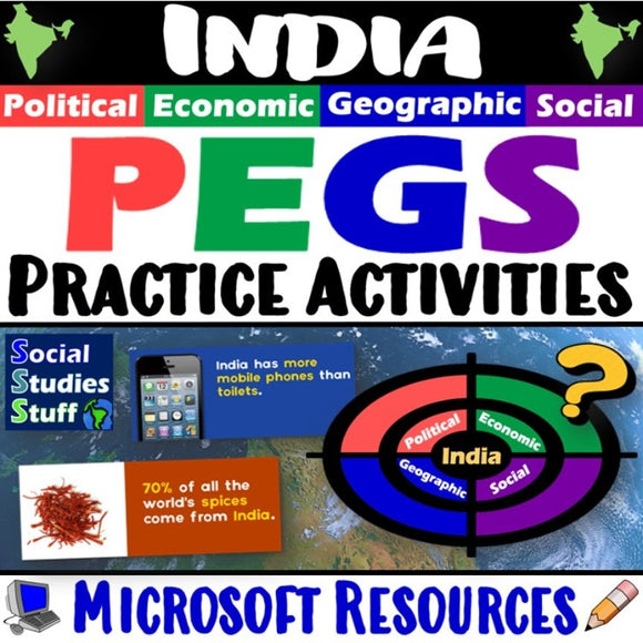 The PEGS Factors of India 5E Lesson | South Asia Practice Activities | Microsoft