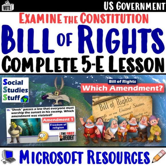 Constitution and Bill of Rights Lesson United States Government Activities Social Studies Stuff USA Lesson Resources