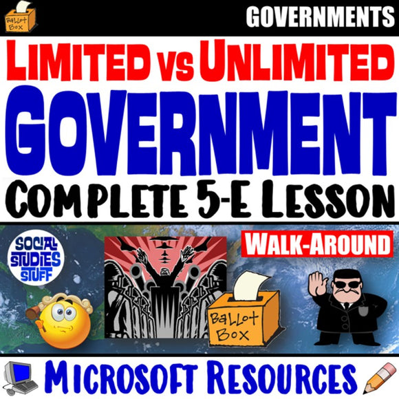 Limited vs Unlimited Government Classify Activities Social Studies Stuff Google Lesson Resources