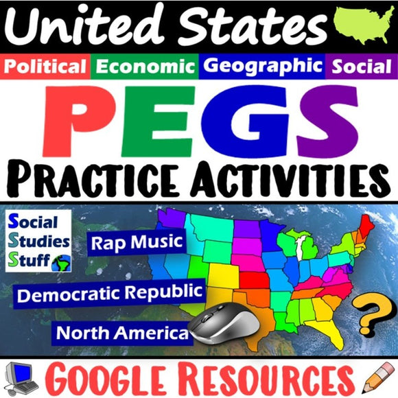 Digital Intro to United States PEGS Factors Social Studies Stuff Google USA Lesson Resources