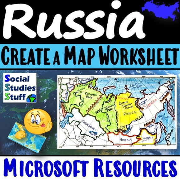 Geography of Russia Create a Map Geography Worksheet Social Studies Stuff Resources