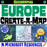 Europe Create a Map Activity | Solve Location Clues | European Geography
