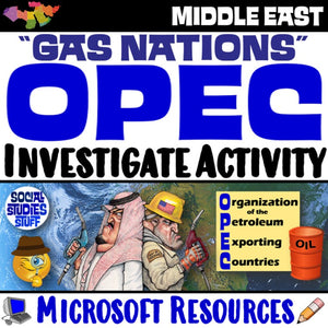 Middle East Investigate OPEC Analysis Activity Mideast Oil, Gas, Fracking North Africa and SW Asia Social Studies Stuff Lesson Resources