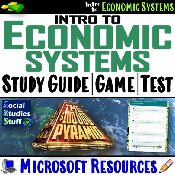 Intro to Economic Systems Assessment Study Guide, Review Game, Test Social Studies Stuff Economy Lesson Resources