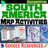 Digital South America Map Practice Activities Social Studies Stuff Google Lesson Resources