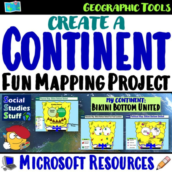 Create a Continent Project and Rubric Map Skills PBL Social Studies Stuff Lesson Resources