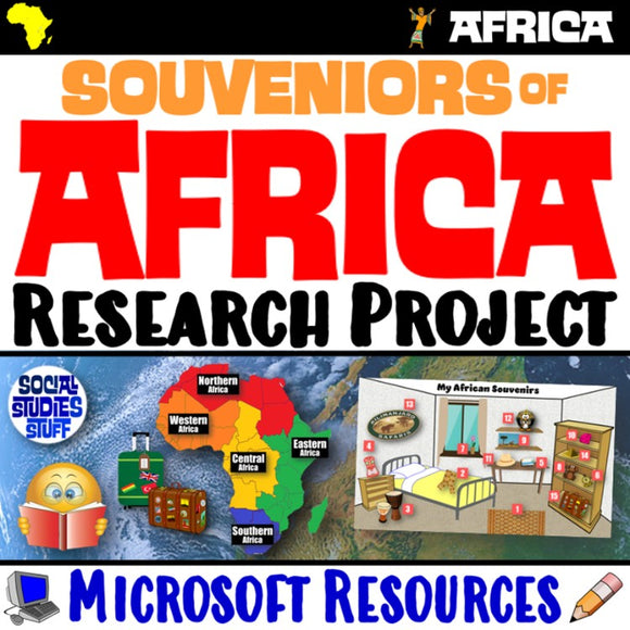Regions of Africa Research Project Souvenir Geography and Culture PBL Social Studies Stuff Lesson Resources