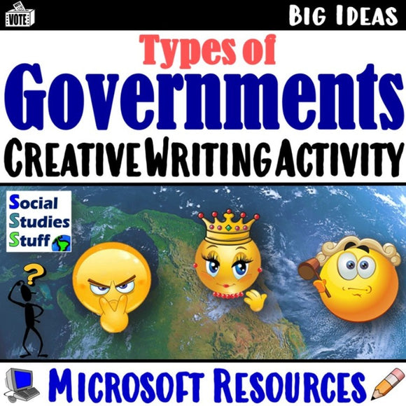 Microsoft | Types of Government Creative Writing Activity | Print and Digital