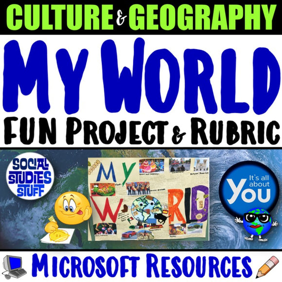 My World Project and Rubric Culture and Geography PBL Social Studies Stuff Lesson Resources