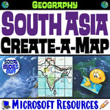 South Asia Create a Map Activity | Solve Location Clues | India Geography