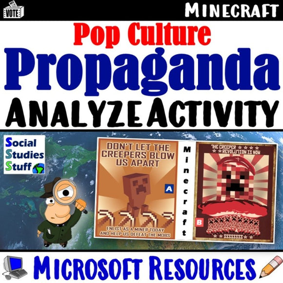 Microsoft Minecraft Propaganda Analysis Activity Print and Digital