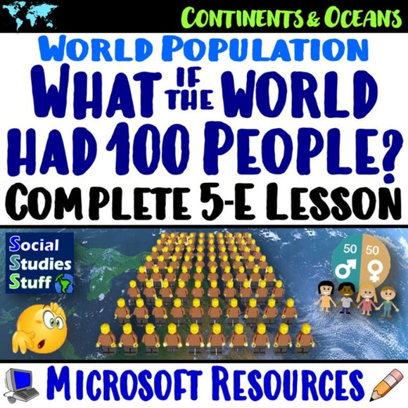 What if the World had 100 People Compare Continents Social Studies Stuff Lesson Resources