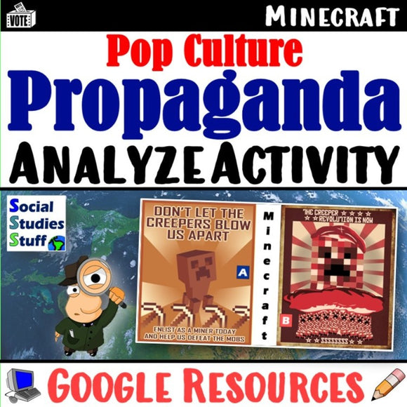 Google Minecraft Propaganda Analysis Activity Print and Digital
