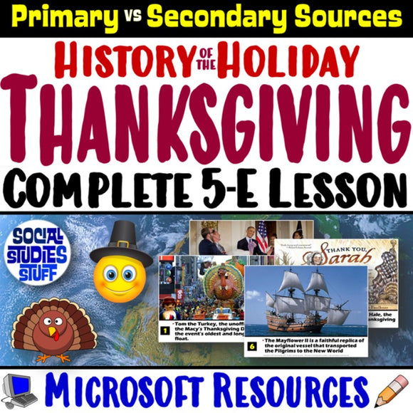 History & Traditions Thanksgiving Editable Lesson & Activities Social Studies Stuff Resources
