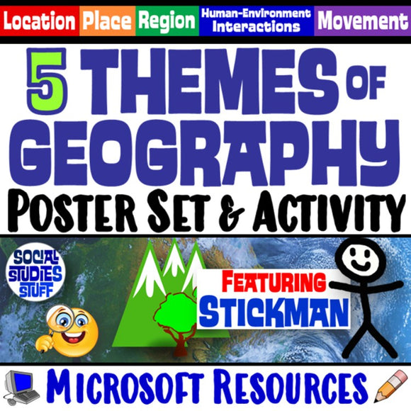 Five Themes of Geography Posters Social Studies Stuff 5 Themes Lesson Resources