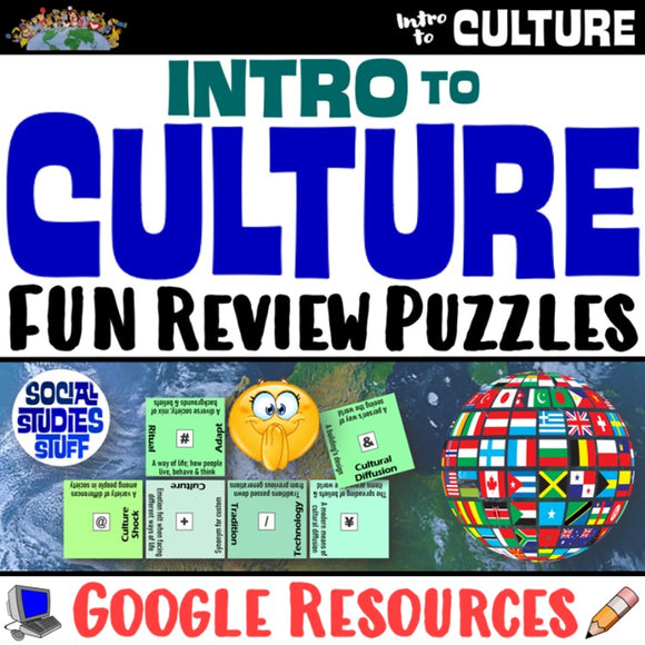 Digital Intro to Culture Vocab Puzzle Review and Quiz Social Studies Stuff Google Lesson Resources