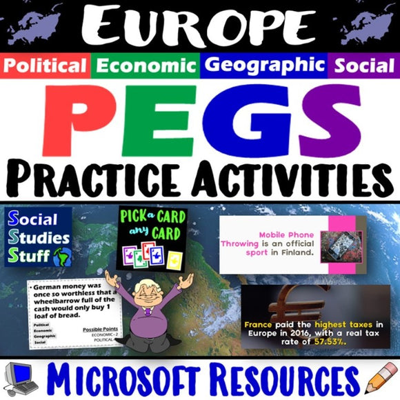 Europe PEGS Factors Game Social Studies Stuff Lesson Resources