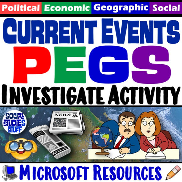 PEGS in the News Current Events Activity Social Studies Stuff Lesson Resources