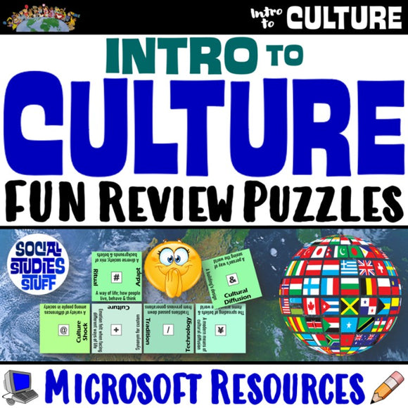 Digital Intro to Culture Vocab Puzzle Review and Quiz Social Studies Stuff Lesson Resources