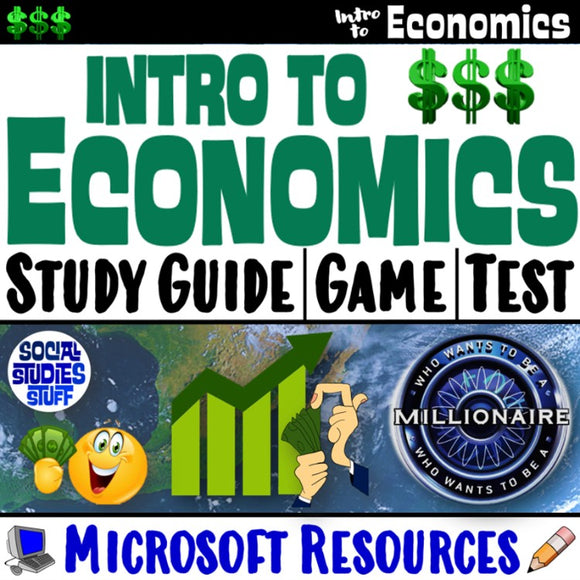 Intro to Economy Assessments Study Guide, Review Game, Test Social Studies Stuff Economics Lesson Resources 