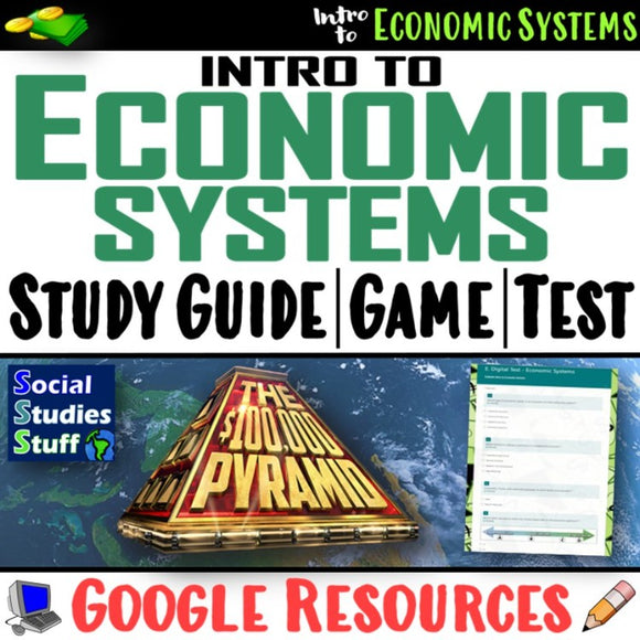 Digital Types of Economic Systems Study Guide, Game, Test - Evaluate Social Studies Stuff Google Lesson Resources