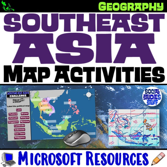 Geography of Southeast Asia Map Practice Activities | SE Asia Region | Microsoft