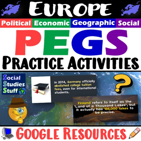 Europe PEGS Factors Practice Activity and Worksheet | Social Studies | Google