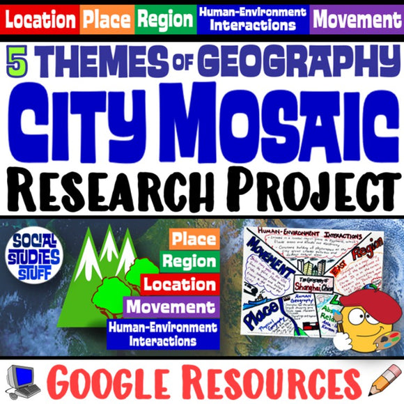 Digital Five Themes of Geography Mosaic Project and Rubric Social Studies Stuff Google 5 Themes Lesson Resources