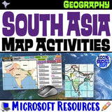 Geography of South Asia Map Practice Activities | Region of India | Microsoft