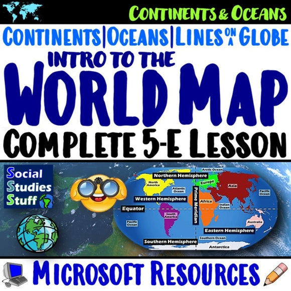 World Map and Lines on a Globe Practice Activities Social Studies Stuff Lesson Resources