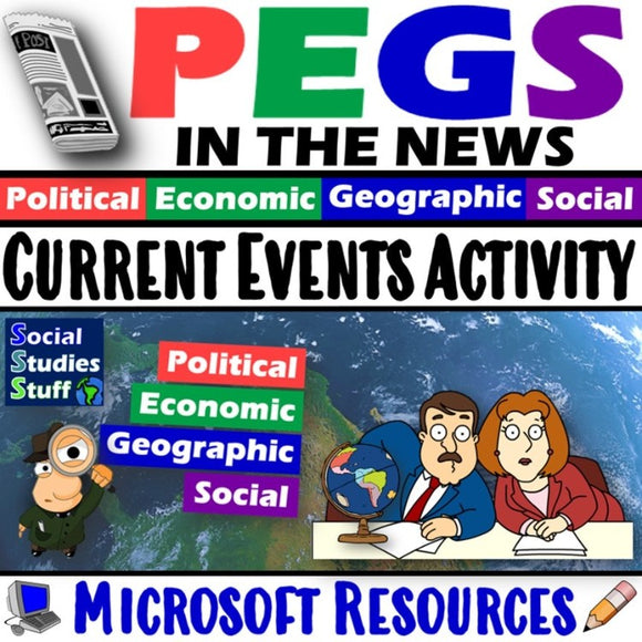 PEGS in the News Current Events Activity Social Studies Stuff Lesson Resources