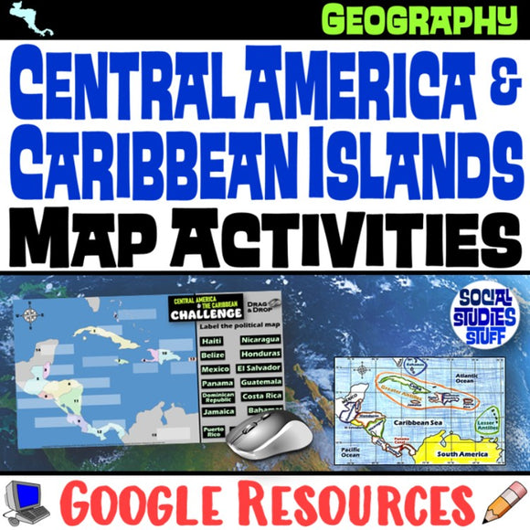 Geography of Central America and the Caribbean Map Practice Activities | Google