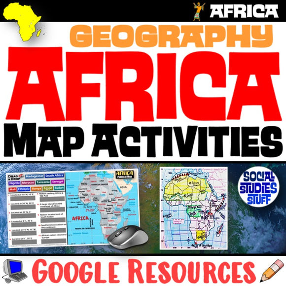 Digital Africa Map Practice Activities Social Studies Stuff Google Lesson Resources