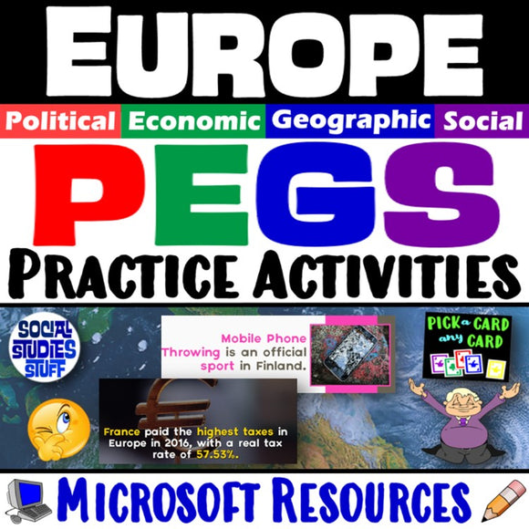 Europe PEGS Factors Game Social Studies Stuff Lesson Resources