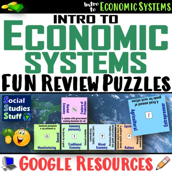 Digital Types of Economies Vocab Review Puzzle Social Studies Stuff Google Economy Economics Lesson Resources