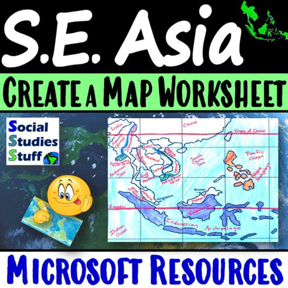 Southeast Asia Map Practice Activities Social Studies Stuff SE Asia Lesson Resources