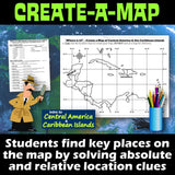 Central America and Caribbean Create a Map Activity | Solve Geography Clues