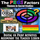 South America PEGS Factors Activities Social Studies Stuff Lesson Resources