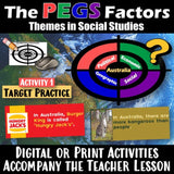 Australia and Oceania PEGS Factors Social Studies Stuff Lesson Resources