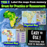 Geography of Africa Map Practice Activities | Print and Digital | Microsoft