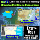 Geography of East Asia Map Practice Activities | Print and Digital | Microsoft