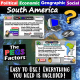 South America PEGS Factors Practice Activity and Worksheet | Google