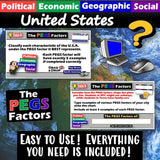 Intro to United States PEGS Factors Social Studies Stuff USA Lesson Resources