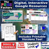 South America PEGS Factors Practice Activity and Worksheet | Google