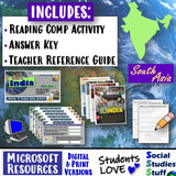 10 Cool Things about India Reading Comp Worksheet Intro to South Asia Social Studies Stuff Lesson Resources