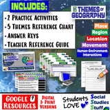 Digital Five Themes of Geography Classify Practice Activity Social Studies Stuff Google 5 Themes Lesson Resources