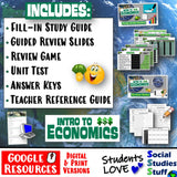 Digital Intro to Economics Assessments Study Guide, Review Game, Test Social Studies Stuff Google Lesson Resources